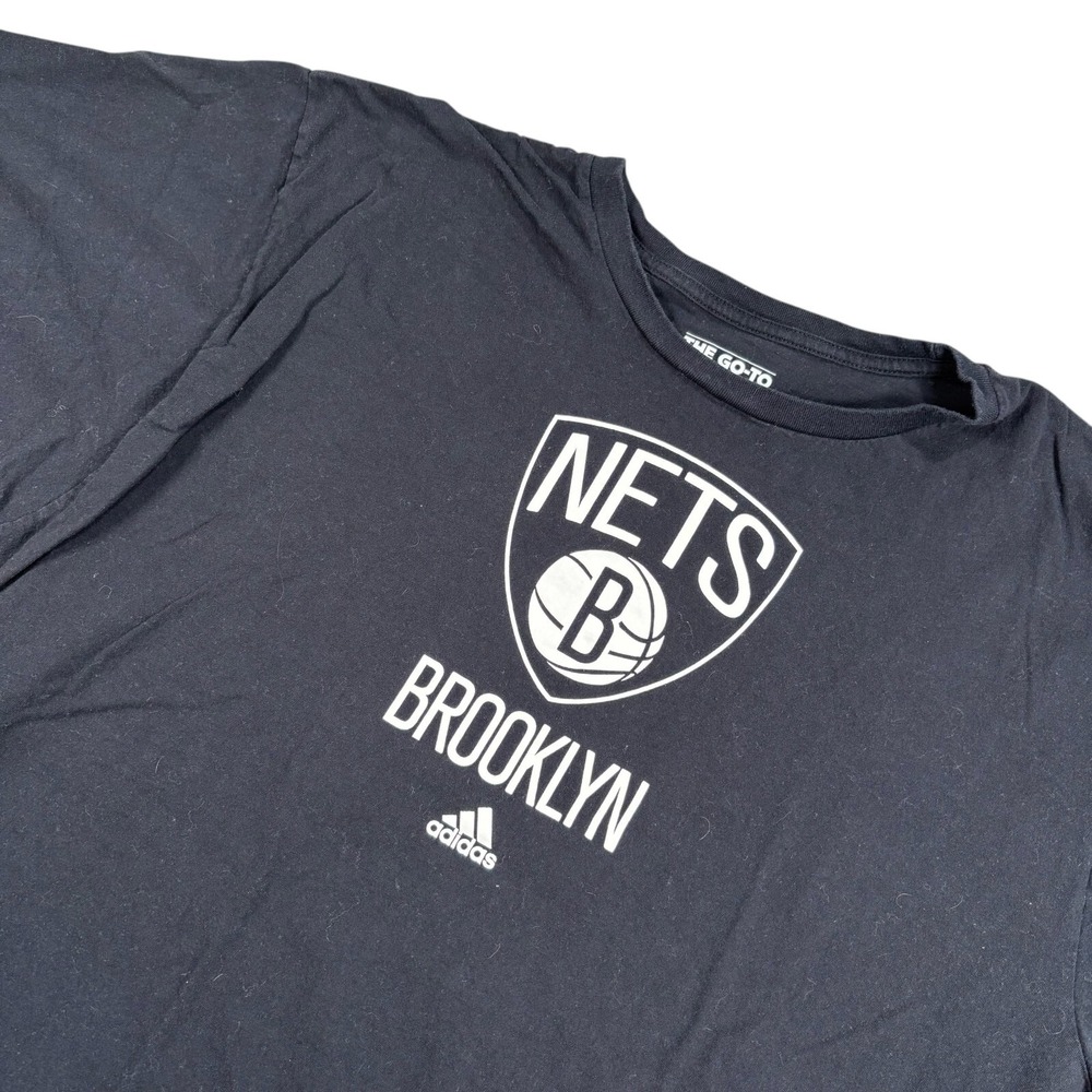 Adidas Go To Tee Mens Black Brooklyn Nets Primary Logo‎ Sports T-Shirt Size 2X